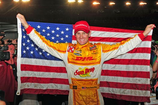 Ryan Hunter-Reay celebrates his championship.